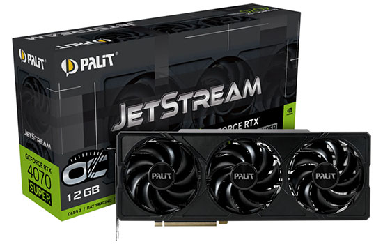 グラフィックボード・グラボ・ビデオカード Palit 4070Super Jetstream Placa de Vídeo Palit GeForce RTX 4070 Super JetStream OC, 12GB